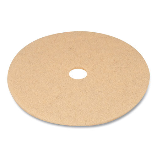 Burnishing Floor Pads, 27" Diameter, Tan, 5/carton