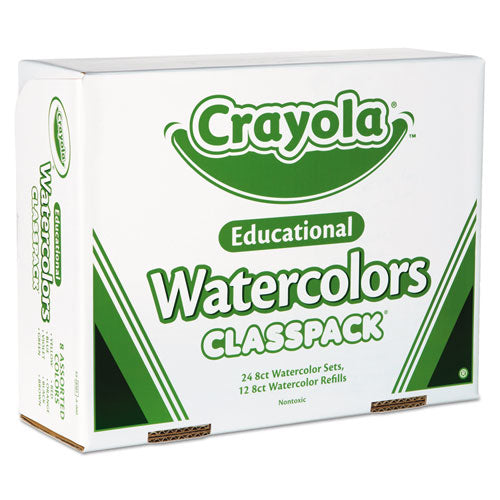 Watercolors, 8 Assorted Colors, Palette Tray, 36/carton