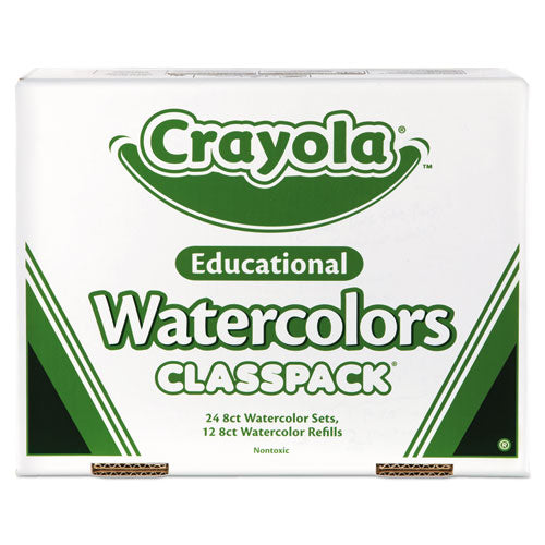 Watercolors, 8 Assorted Colors, Palette Tray, 36/carton