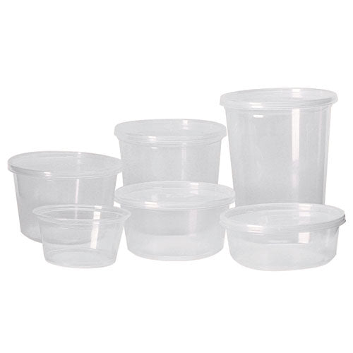 Pro Kal Polyethylene Flush Fill Round Deli Lids, 4.6" Diameter, Clear, 500/carton