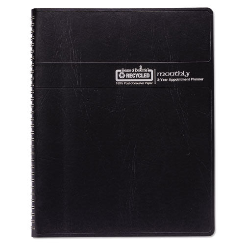 Recycled Two Year Monthly Planner With Expense Logs, 8.75 X 6.88, Black Cover, 24-month (jan To Dec): 2024 To 2025