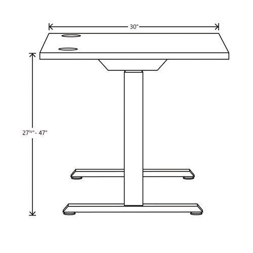 Mod Height Adjustable Desk Bundle, 60" X 30" X 27.5" To 47.75", Slate Teak/silver