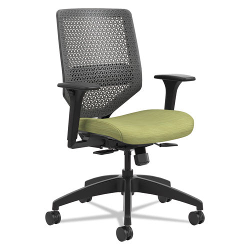 Solve Series Reactiv Back Task Chair, Supports Up To 300 Lb, 18" To 23" Seat Height, Midnight Seat, Charcoal Back, Black Base