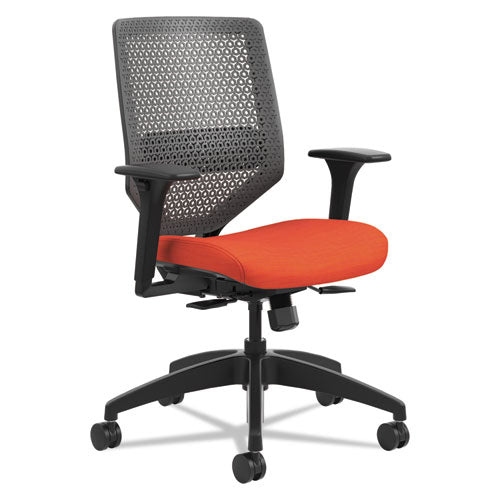 Solve Series Reactiv Back Task Chair, Supports Up To 300 Lb, 18" To 23" Seat Height, Midnight Seat, Charcoal Back, Black Base