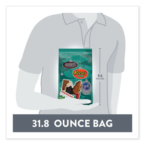 Holiday Shapes, Hershey’s/reese's/york Chocolate, White Creme, Peanut Butter Assortment, 31.8 Oz Bag
