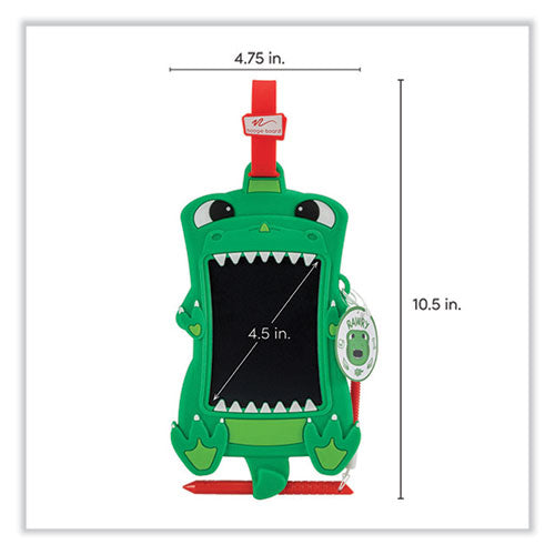 Sketch Pals Digital Doodle Pad, Rawry The Dinosaur, 4" Lcd Touchscreen, 4.75" X 10.5", Green/white/black