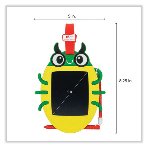 Sketch Pals Digital Doodle Pad, Juno The Beetle, 4" Lcd Touchscreen, 5" X 8.25", Yellow/green/black