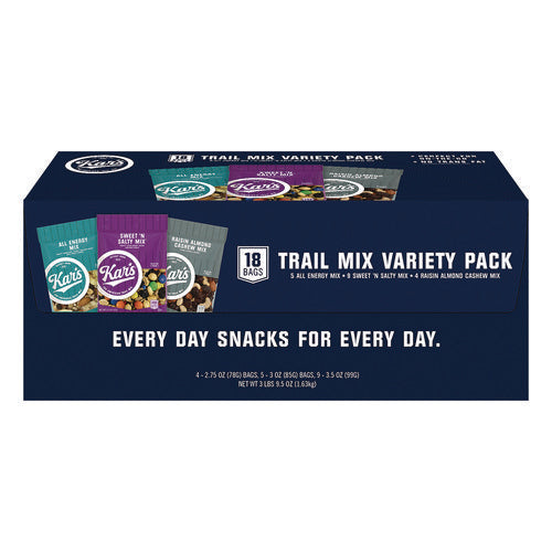 Trail Mix Variety Pack, Assorted Flavors, 18 Bags/carton