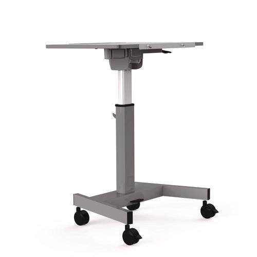 Pneumatic Adjustable Height Flip Top Student Desk, 27.5 X 19.5 X 26.25 To 42, White/gray