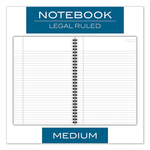 Wirebound Business Notebook, 1-subject, Wide/legal Rule, Black Linen Cover, (80) 9.5 X 6.63 Sheets