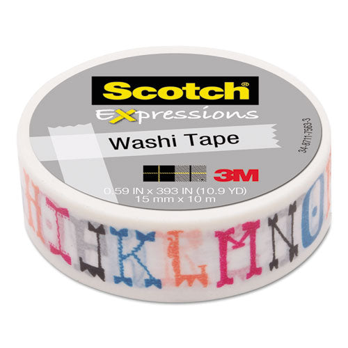 Expressions Washi Tape, 1.25" Core, 0.59" X 32.75 Ft, Yellow