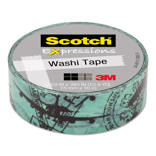 Expressions Washi Tape, 1.25" Core, 0.59" X 32.75 Ft, Yellow