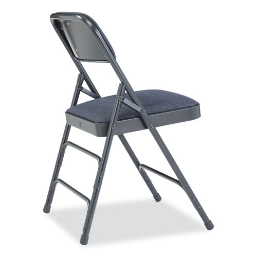 2300 Series Deluxe Fabric Upholstered Triple Brace Folding Chair, Supports Up To 500 Lb, Imperial Blue, 4/carton