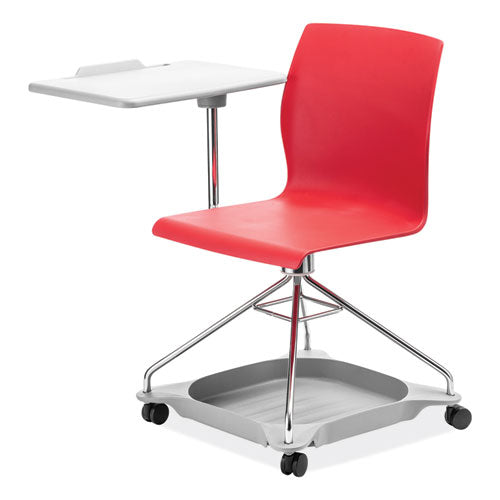 Cogo Mobile Tablet Chair, Supports Up To 440 Lb, 18.75" Seat Height, Red Seat, Red Back, Chrome Frame