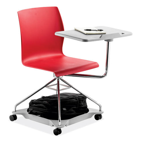 Cogo Mobile Tablet Chair, Supports Up To 440 Lb, 18.75" Seat Height, Red Seat, Red Back, Chrome Frame