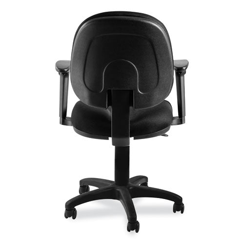 Comfort Task Chair With Arms, Supports Up To 300 Lb, 19" To 23" Seat Height, Black Seat, Black Back, Black Base