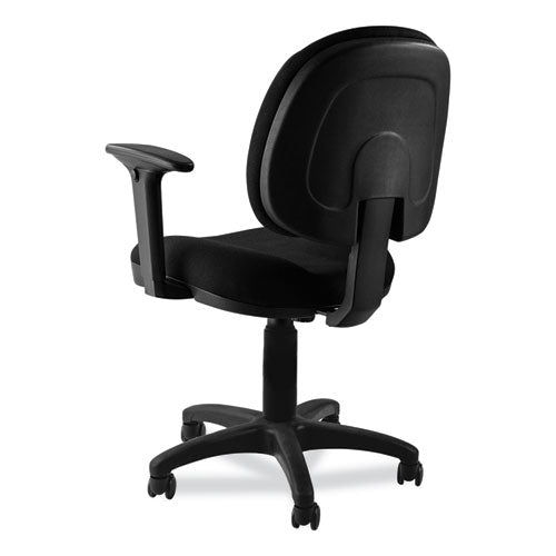 Comfort Task Chair With Arms, Supports Up To 300 Lb, 19" To 23" Seat Height, Black Seat, Black Back, Black Base