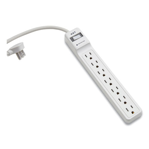 Surge Protector, 7 Ac Outlets, 6 Ft Cord, 1,200 J, White