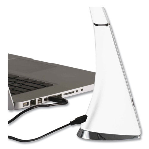 Wellness Series Recharge Led Desk Lamp, 10.75" To 18.75" High, White