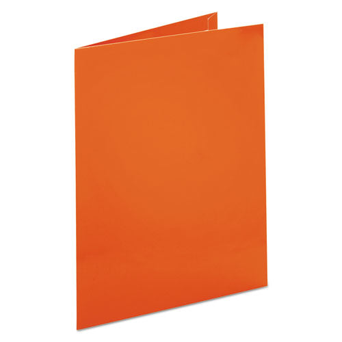 Two-pocket Laminated Paper Folder, 100-sheet Capacity, 11 X 8.5, Metallic Copper, 25/box