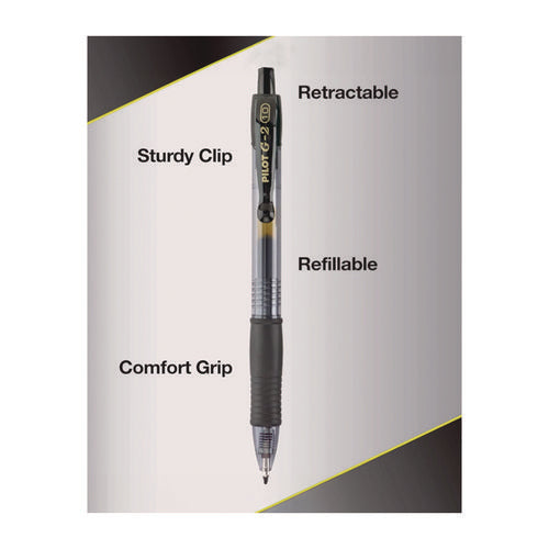 G2 Premium Gel Pen, Retractable, Extra-fine 0.5 Mm, Black Ink, Smoke/black Barrel, 4/pack