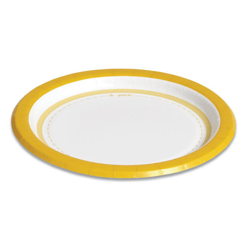 Everyday Paper Plates, 6" Dia, White/yellow, 125/pack