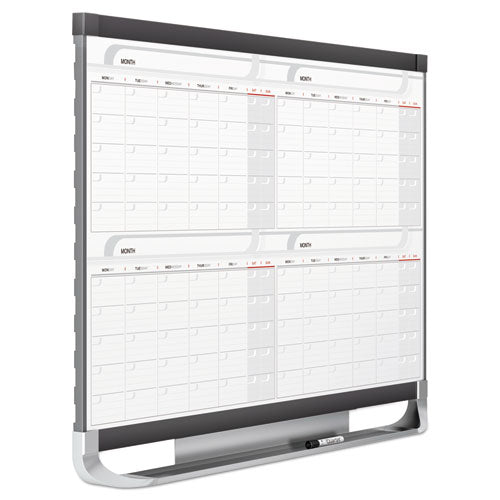 Prestige 2 Magnetic Total Erase Four-month Calendar, 48 X 36, White Surface, Graphite Fiberboard/plastic Frame