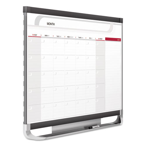 Prestige 2 Magnetic Total Erase Monthly Calendar, 48 X 36, White Surface, Graphite Fiberboard/plastic Frame