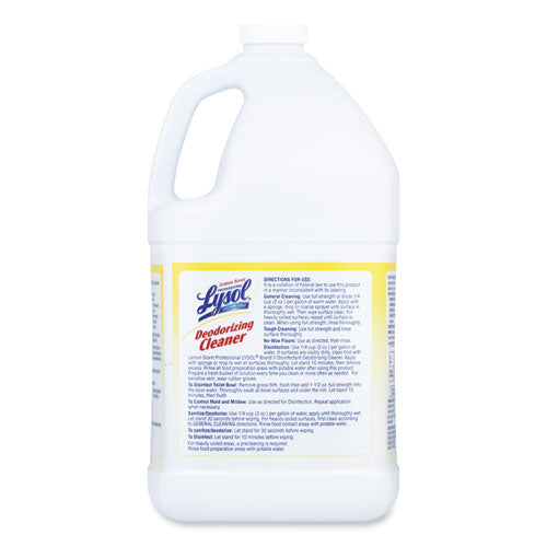 Disinfectant Deodorizing Cleaner Concentrate, 1 Gal Bottle, Lemon, 4/carton