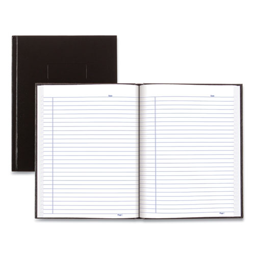 Business Notebook With Self-adhesive Labels, 1-subject, Medium/college Rule, Black Cover, (192) 9.25 X 7.25 Sheets