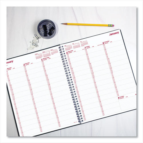 Duraflex Weekly Planner, 11 X 8.5, Black Cover, 12-month (jan To Dec): 2024