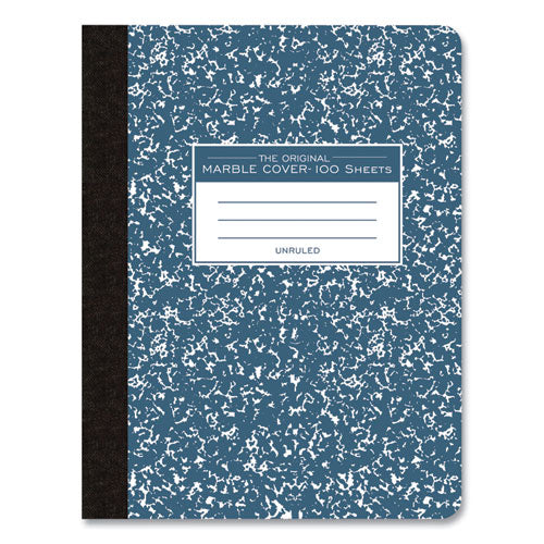 Hardcover Marble Composition Book, Unruled, Blue Marble Cover, (100) 9.75 X 7.5 Sheets, 24/carton