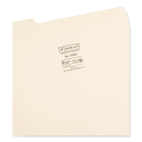 Manila File Folders, 1/3-cut Tabs: Assorted, Letter Size, 0.75" Expansion, Manila, 24/pack