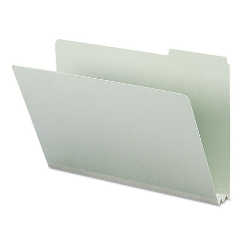 Expanding Recycled Heavy Pressboard Folders, 1/3-cut Tabs: Assorted, Legal Size, 2" Expansion, Gray-green, 25/box