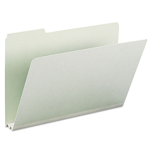 Expanding Recycled Heavy Pressboard Folders, 1/3-cut Tabs: Assorted, Legal Size, 2" Expansion, Gray-green, 25/box