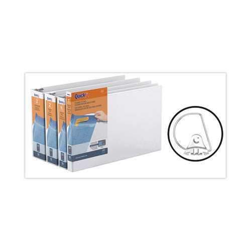 Quickfit Ledger D-ring View Binder, 3 Rings, 1" Capacity, 11 X 17, White