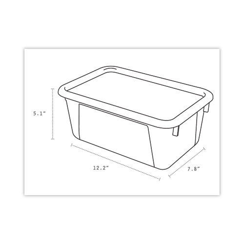 Cubby Bins With Clear Lids, 12.25" X 7.75" X 5.13", Red, 6/pack