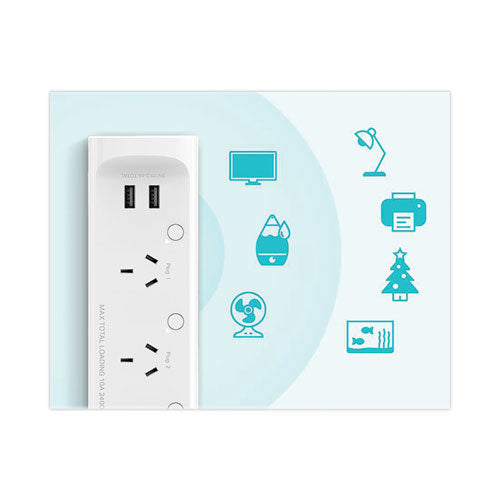 Kasa Smart Wifi 3-outlet Power Strip, 3 Ac Outlets/2 Usb Ports, White