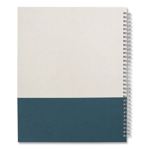 Wirebound Hardcover Notebook, 1 Subject, Narrow Rule, Gray/teal Cover, 11 X 8.5, 80 Sheets