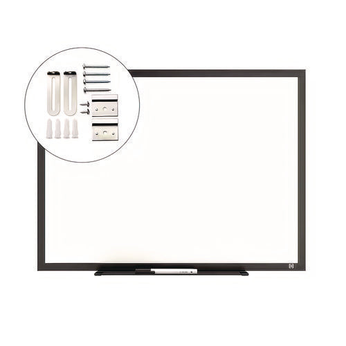 Melamine Dry Erase Board, 24" X 18", White Surface, Black Aluminum Frame