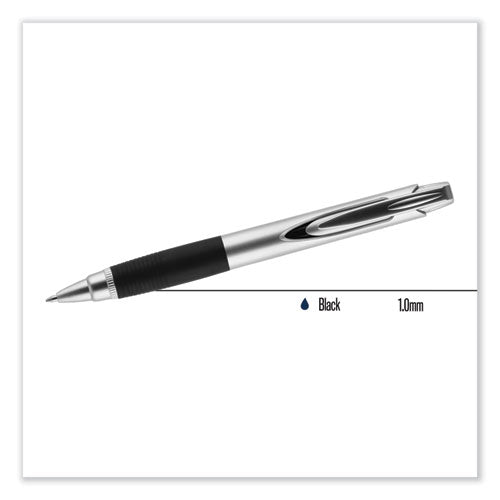 Jetstream Premier Hybrid Gel Pen, Retractable, Bold 1 Mm, Black Ink, Silver Barrel