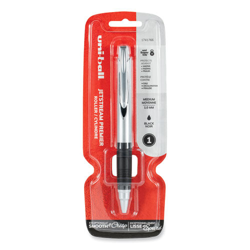 Jetstream Premier Hybrid Gel Pen, Retractable, Bold 1 Mm, Black Ink, Silver Barrel