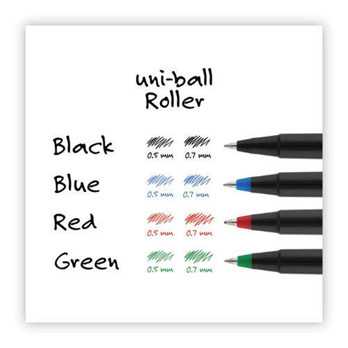 Roller Ball Pen, Stick, Fine 0.7 Mm, Green Ink, Black/green Barrel, Dozen