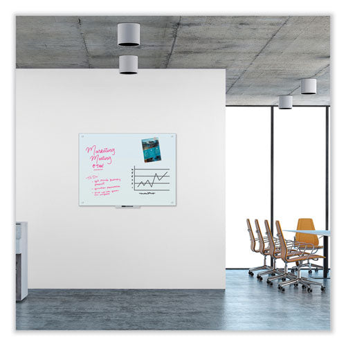 Glass Dry Erase Board, 47 X 35, White Surface