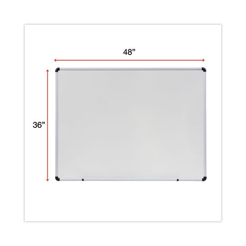 Modern Melamine Dry Erase Board With Aluminum Frame, 48 X 36, White Surface