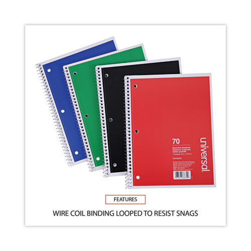 Wirebound Notebook, 1-subject, Quadrille Rule (4 Sq/in), Assorted Cover Colors, (70) 10.5 X 8 Sheets, 4/pack