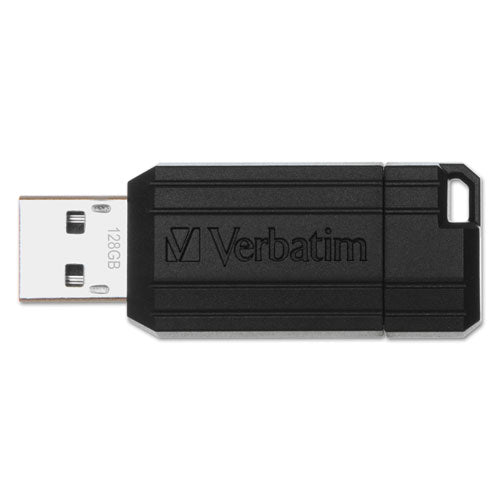 Pinstripe Usb Flash Drive, 16 Gb, Black