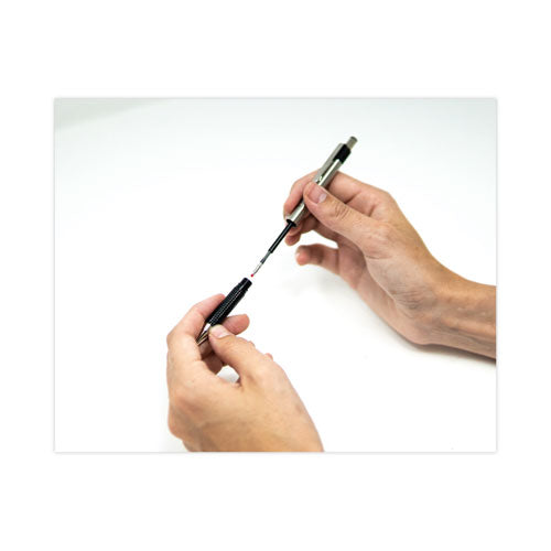 F-301 Ballpoint Pen, Retractable, Medium 1 Mm, Black Ink, Stainless Steel/black Barrel