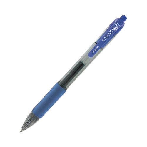 Sarasa Dry Gel X20 Gel Pen, Retractable, Medium 0.7 Mm, Blue Ink, Clear/blue Barrel, 36/pack