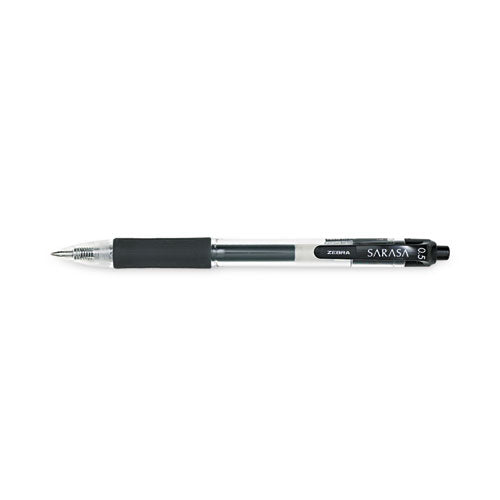 Sarasa Dry Gel X20 Gel Pen, Retractable, Fine 0.5 Mm, Black Ink, Clear/black Barrel, 12/pack